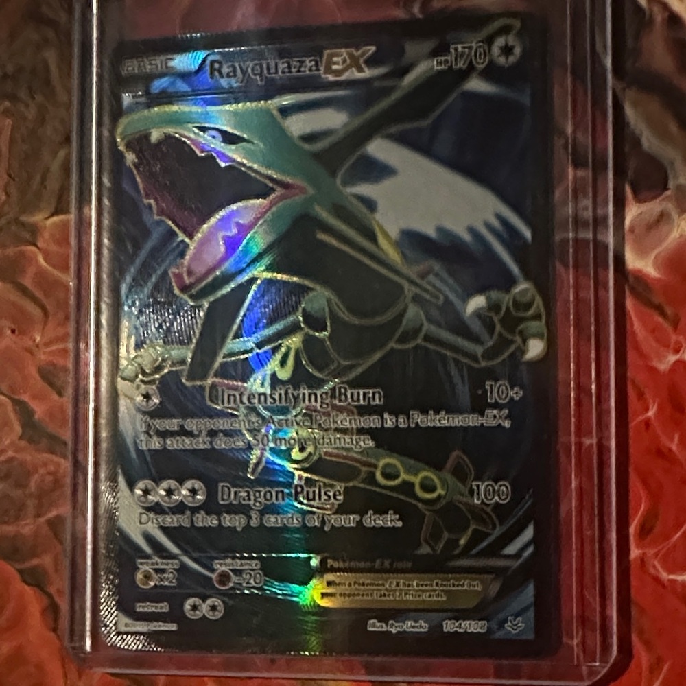 Pokemon Rayquaza EX Card - Black and Green